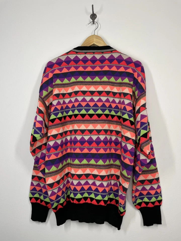 Suéter de esquí de colección JD Sun Valley mezcla de lana neón estampado azteca talla L XL vintage Foto 4 de 4