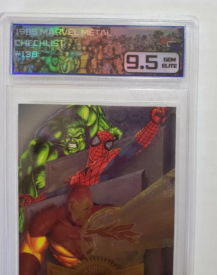 Lista de verificación de metal Marvel 1995 Hulk Spider-Man Iron Man #138 ECG 9,5 gema como nueva 💎 Foto 2 de 4