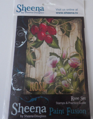 Sheena Douglass Paint Fusion Set Rose Set Gummistempelset & Übungsanleitung Neu