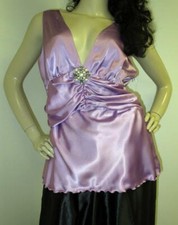 SATIN Purple Passion Satin Top NWT 16