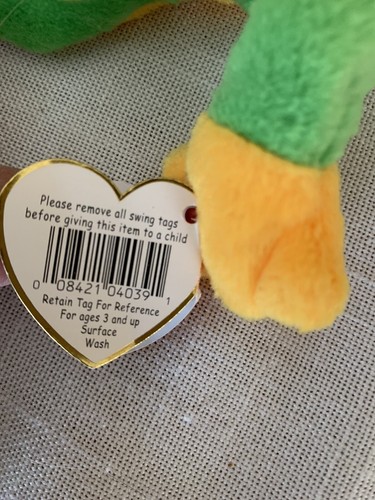 Ty Beanie Baby SMOOCHY THE FROG 1997 Retirado RARO con Errores en la Etiqueta Conmemorativo - Imagen 4 de 12