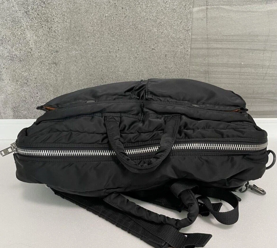 PORTER YOSHIDA TANKER 3 vias bolsa de negócios maleta mochila de ombro preta Japão - Imagem 3 de 4