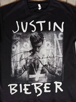 Justin Bieber Kids Merch T-shirt 2016 Youth size XL Black Cotton