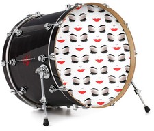 Vinyl Decal Skin for 20" Bass Kick Drum Head Face Red