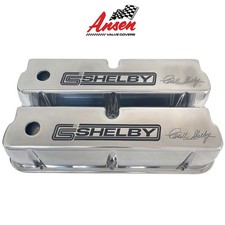 Ford 289 351w Carroll Shelby Signature Tall Polished Valve Covers - Ansen Usa