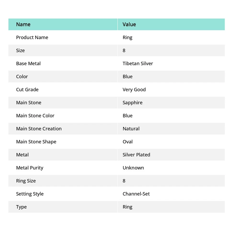 Anillo único banda de zafiro azul teñido joyería plata de ley 925 H691 Foto 2 de 4