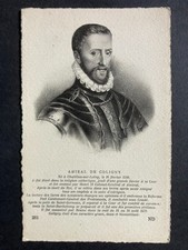 Gaspard II de Coligny Französischer Admiral Vintage Postkarte E18