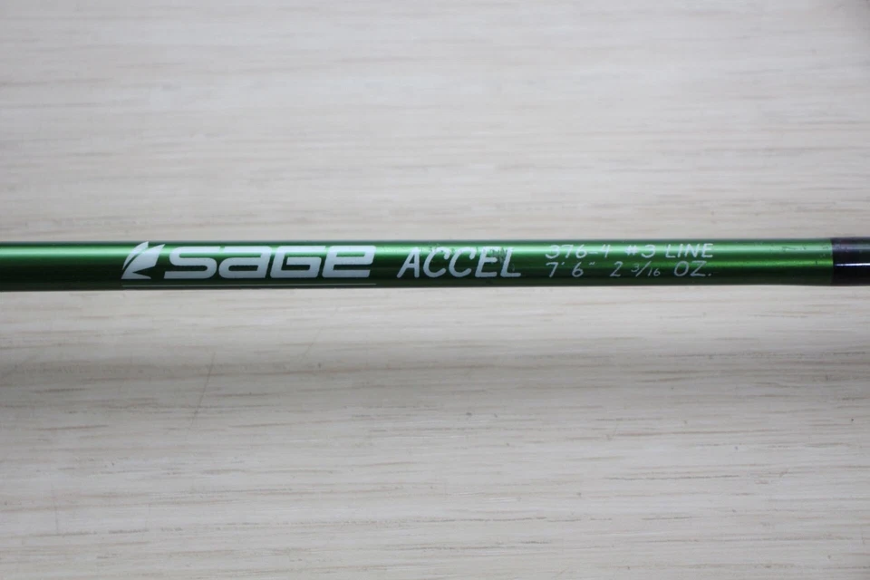 SAGE ACCEL 376-4 caña de mosca 7'6" 3wt 4 piezas (estado usado) con tubo Cordura D46 Foto 2 de 4