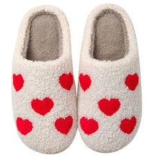 Heart Slippers Valentines 7.5-8.5 Women/6.5-7.5 Men Valentines Heart Slippers 1
