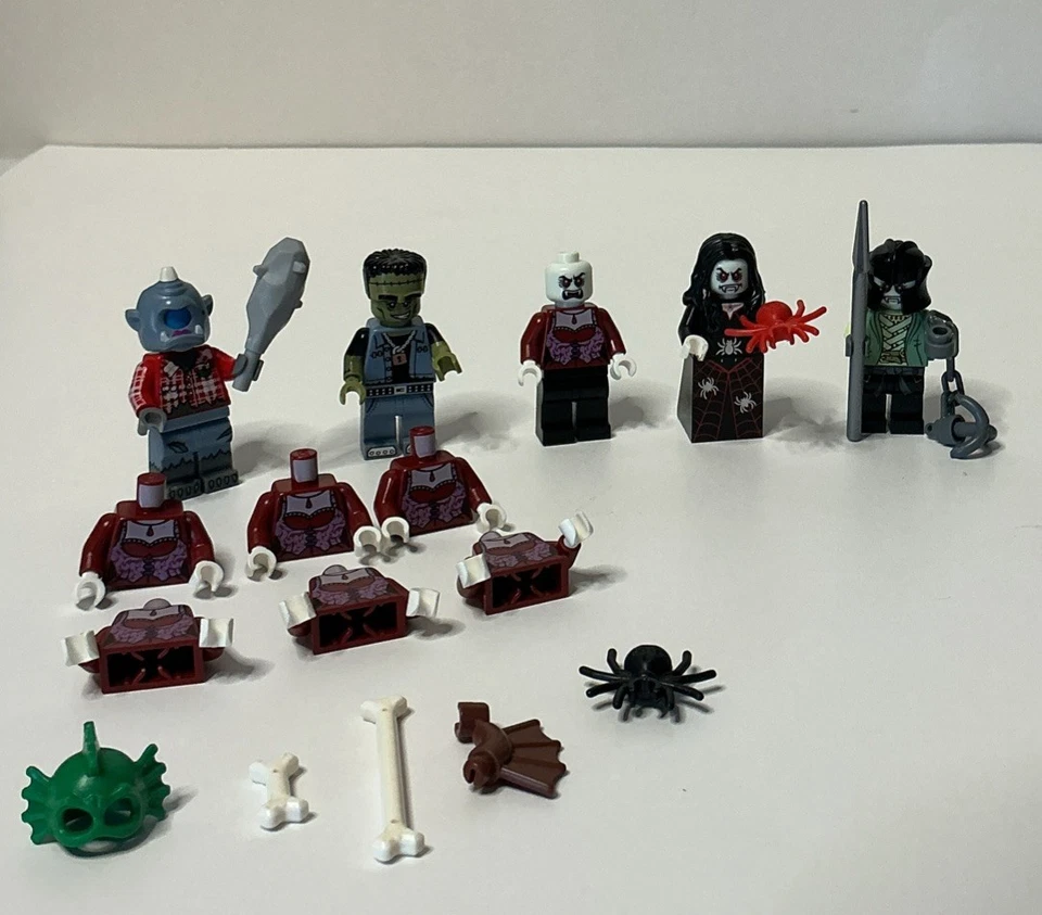 Lego Halloween Minifiguras Lote Vampiro Drácula Bruja Niña Espeluznante Escoba + Foto 3 de 4