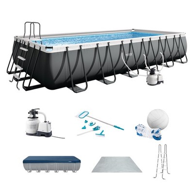 Intex 26367EH 24' x 12' x 52'' Rectangular XTR Frame Swimming Pool w/ Filter Pump
