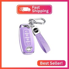 Key Fob Cover for Nissan with Keychain Accessories, Premium Soft TPU Full Protec