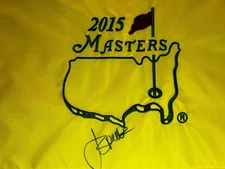 Jordan Spieth 2015 Masters Flag Signed Beckett Scottie Scheffler Texas Teammate
