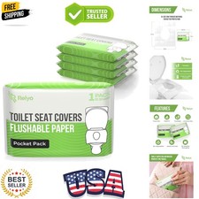 Toilet Seat Cover Paper Flushable 50 Pack - XL for Adults and Kids Potty Trai...