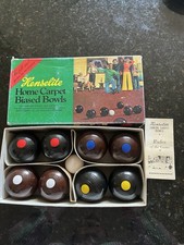 HENSELITE BIASED Indoor CARPET BOWLS with Jack and Rules-Excellent Condition