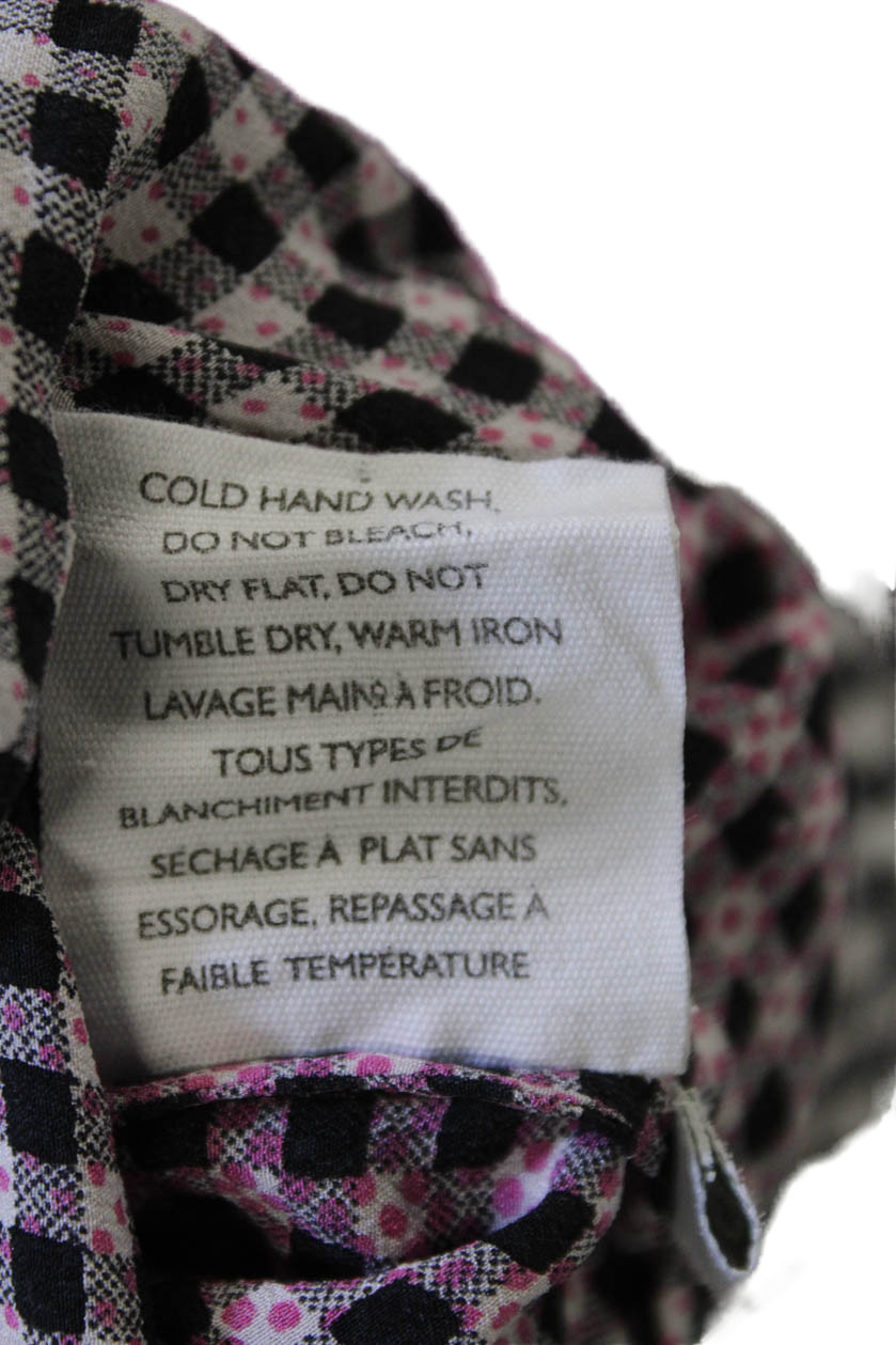 Mii Womens Button Front Collared Gingham Ombre Si… - image 5