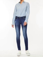 Kancan Mid Rise Super Skinny Jeans Dark