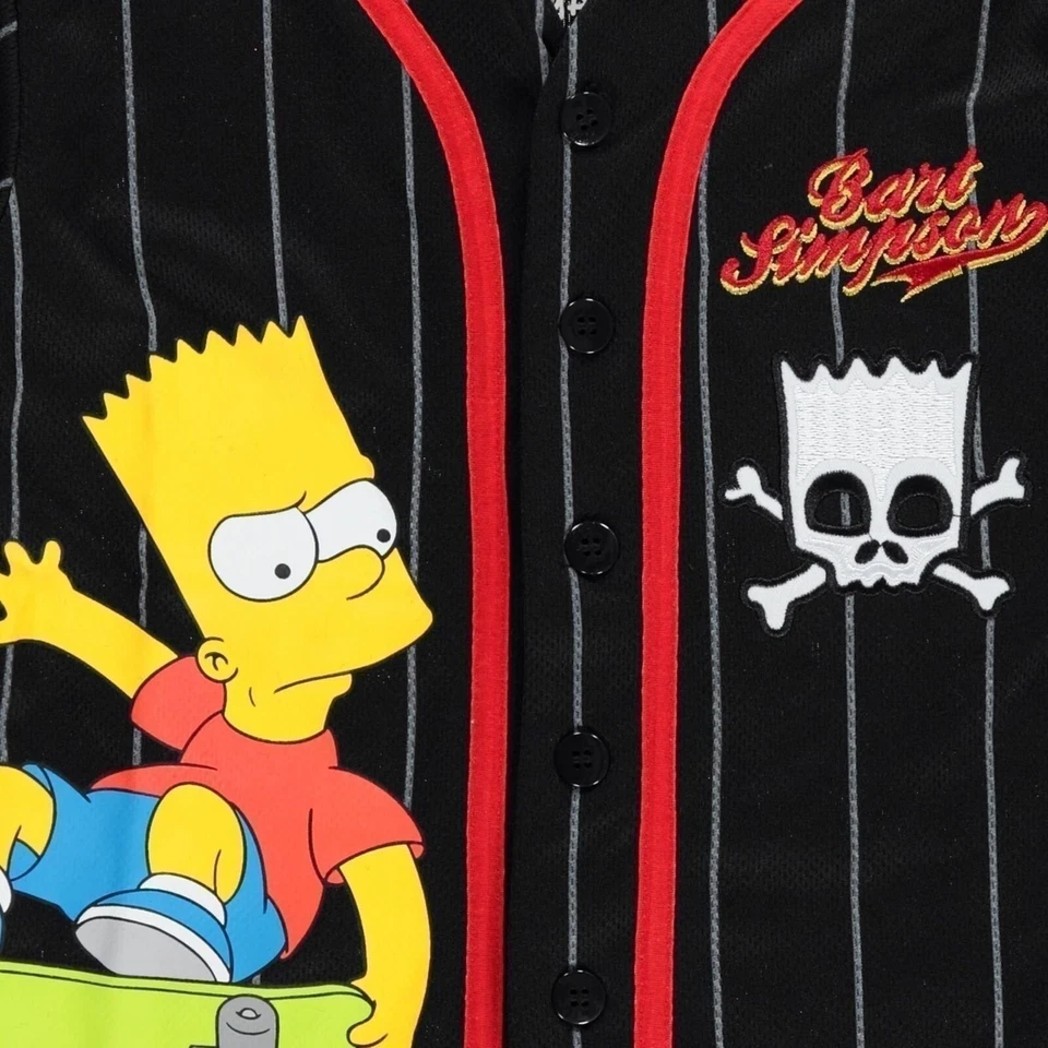 Camiseta deportiva de béisbol Bart Simpson para niños - niños pequeños y grandes tallas 4-20 negra Foto 4 de 4