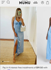 NWT Show Me Your Mumu XS Blue Floral Jacquard Maxi Dress