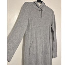 Fabletics Hooded Sweater Dress S Gray Long Sleeve Mini Tunic Athleisure Cozy