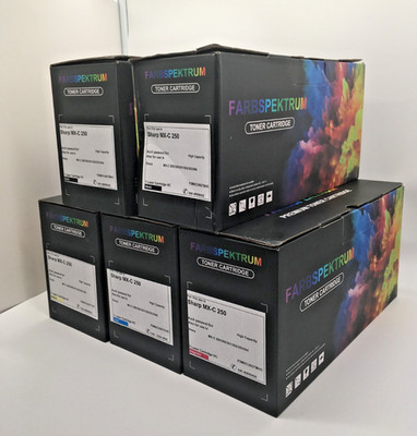 Toner Kompatibel für Sharp MX-C 250 - 5 Stück - 2 Black - Yellow - Magenta -Cyan
