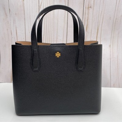 Tory Burch ブラックレザーバッグ TORY BURCH BLAKE SMALL TOTE 170470 BLACK Pebbled Leather | eBay