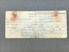 Carte grise ancienne, Citroën 2 Cv, type AZ 2 CH, 1959.