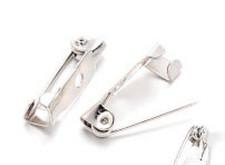 Platinum Brooch Pin Base 15mm - Pack of 50