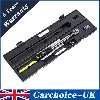 GEARZAAR 1/2" Sq Dr Digital Torque Wrench Angle 10-200Nm (7.3–147.5 ft·lb) Nm w/ Case UK
