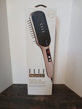 ELLE Premiere Heated Ion Ceramic Brush Hair Straightening EL8520-BLK