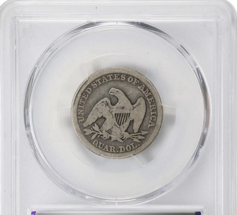 1845 Seated Liberty 25c Quarter Dollar 0.25 United States Silver Coin, PCGS VG08 - Image 4 of 4