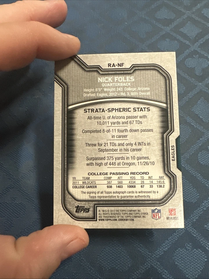 Topps Strata 2012 - Nick Foles #124 1/50 Foto 4 de 4