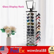44Pairs Round Sunglass Holder 360  Rotating Glasses Show Rack Display Organizer
