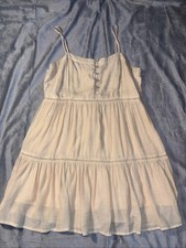 Love Tree Women's Boho Tiered  Sundress, Size Medium, Cream