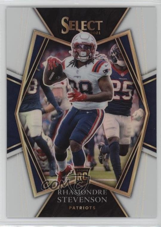2021 Select Premier Level White Prizm 12/35 Rhamondre Stevenson Rookie RC 0c6