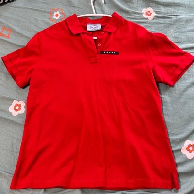 Seltenes Prada Poloshirt Authentic Größe L Kurzarm Logo Stickerei