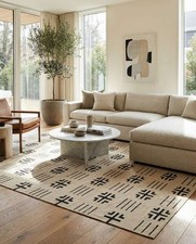 Antike skandinavische schwedische Kelim Fliese Handarbeit Flachgewebe Boho Gr...