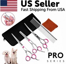 Pet Dog Grooming Scissors Stainless Straight Curved Thinning Shears Trimmer Kits