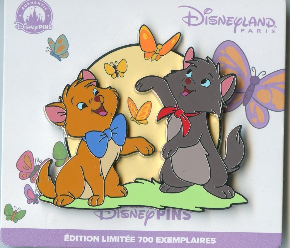 DLP Disney Paris Berlioz and Toulouse with Butterflies The Aristocats LE 700 Pin