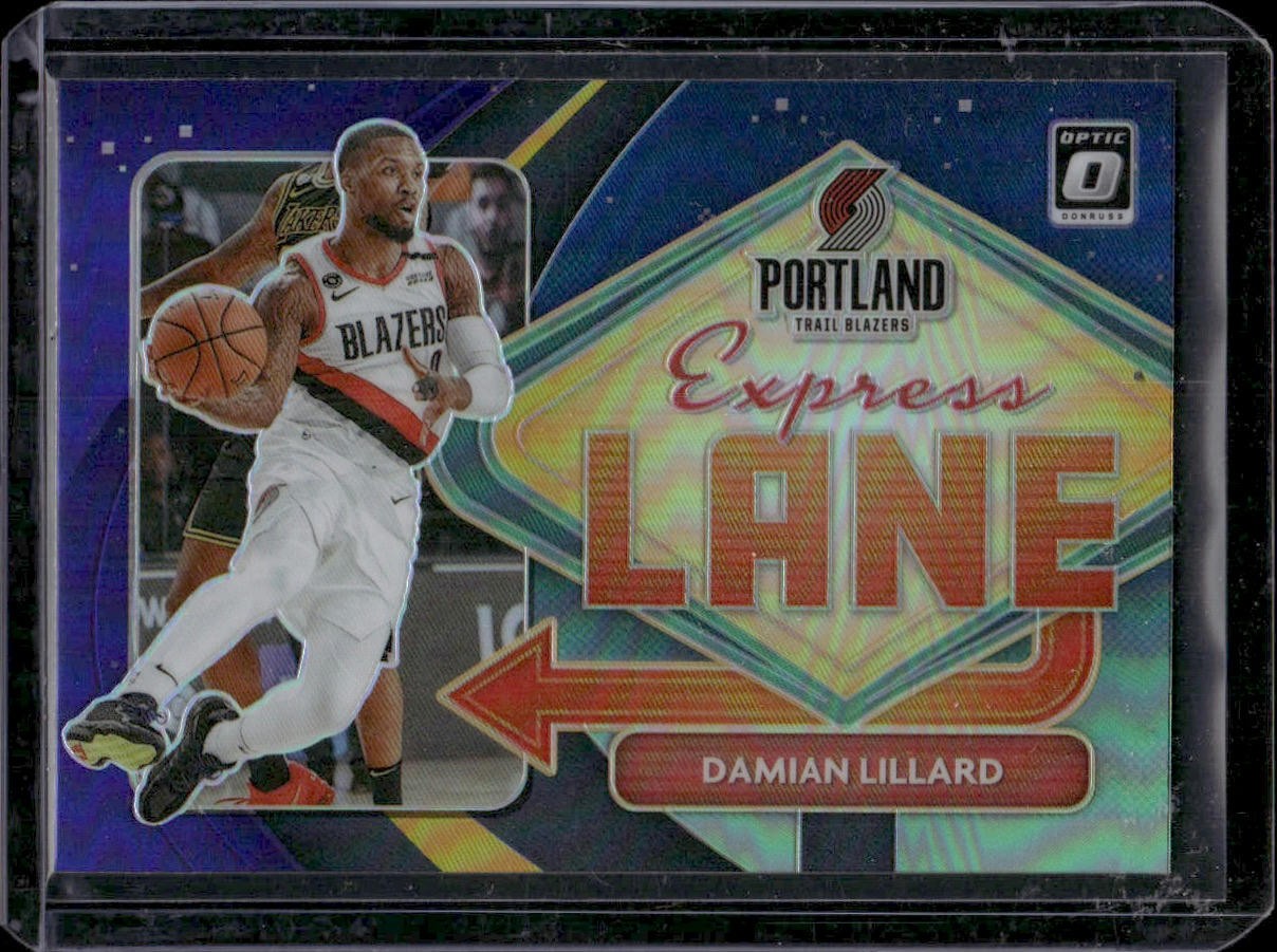 2020-21 Donruss Optic #8 Damian Lillard Express Lane Purple