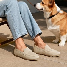 Women  s Knit Penny Loafers Breathable Slip-On Casual Office Shoes