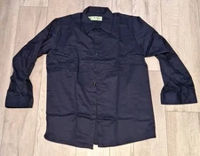 Red Kap Men's Large Wrinkle Resistant Long Sleeve Cotton Work Shirt Navy