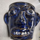 Albert Hodge Face Jug Mug - North Carolina art pottery Blue Multi 4” — photo 2