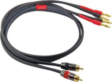 WJSTN 2Pack RCA to Banana Plug Speaker Cable Adapter, 1FT, 12AWG, 2 Count, Red B