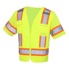 Safety Works High Visibility ANSI Class III Type R Mesh Safety Vest, Lightwei...