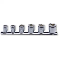 Ko-ken USA 1/4 Sq. Dr. Short NUT GRIP Socket Set, 7-14mm - 6 pieces