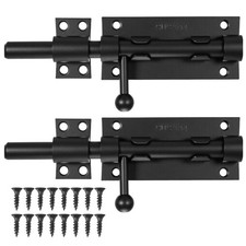 2 Pack 6.3 Inch Heavy Duty 304 Stainless Steel Sliding Bolt Gate Latch   Blac...