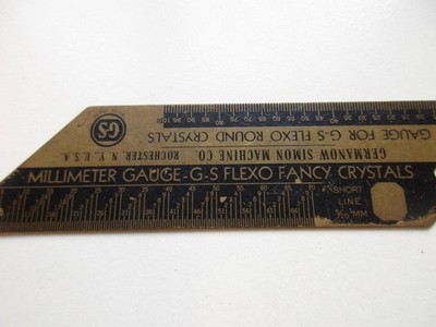 Millimeter Gauge for G-S flexo round crystals - from watchmaker - made in 1930's