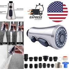 Kitchen Faucet Spray Head Replacement with 15 Adapters and Brushed Nickel Finish