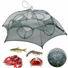 Fishing Bait Trap Crab Net Crawdad Shrimp Cast Dip Cage Fish Minnow Foldable USA